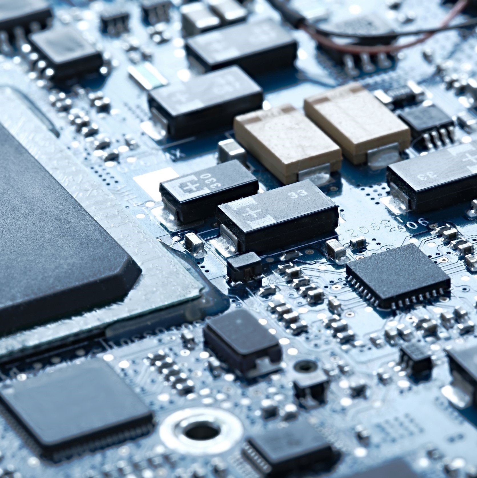A circuit board up close.